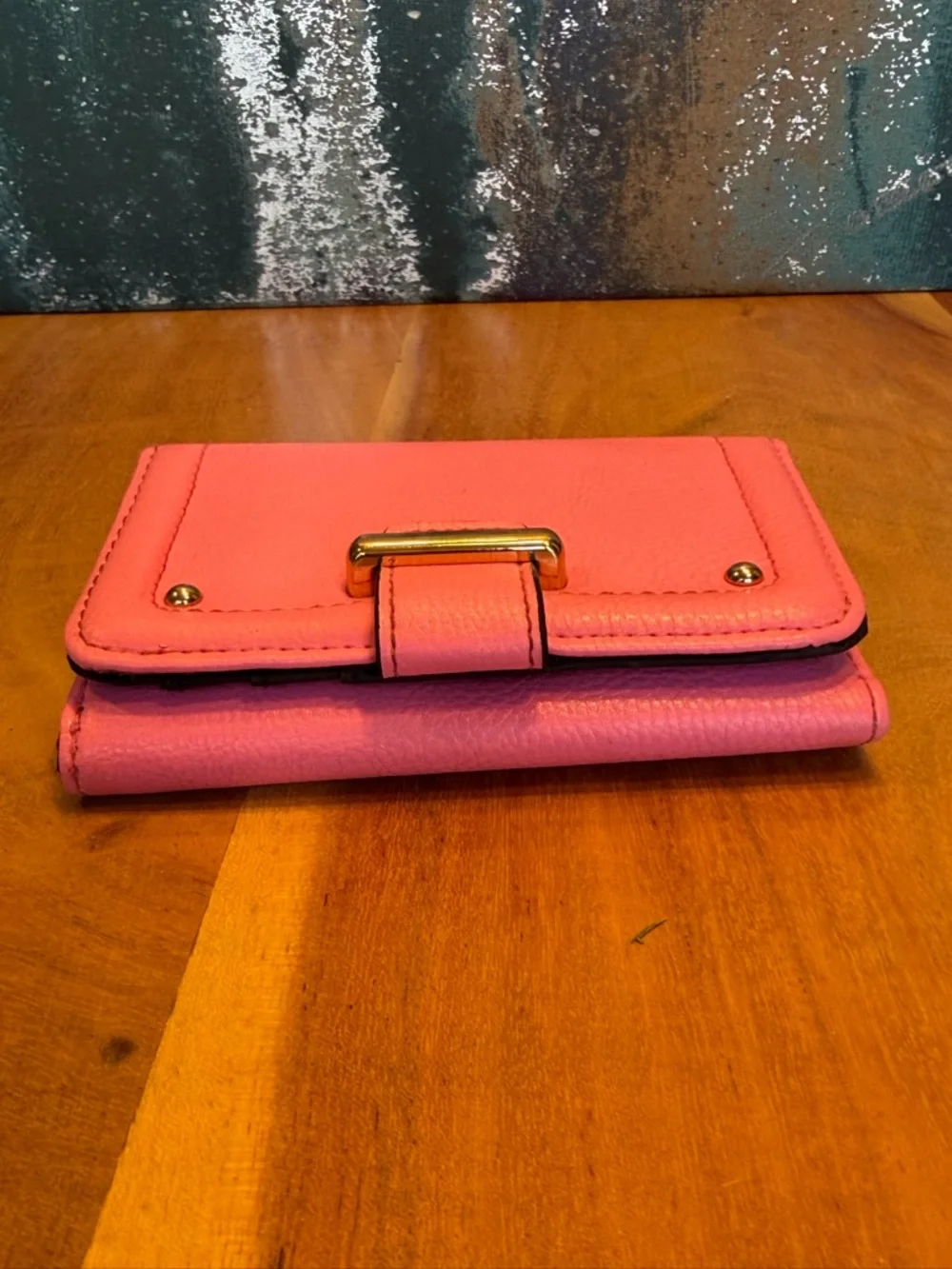 Barbiecore Pink Faux Leather Compact‎ Wallet Snap Closure  (VGUC)